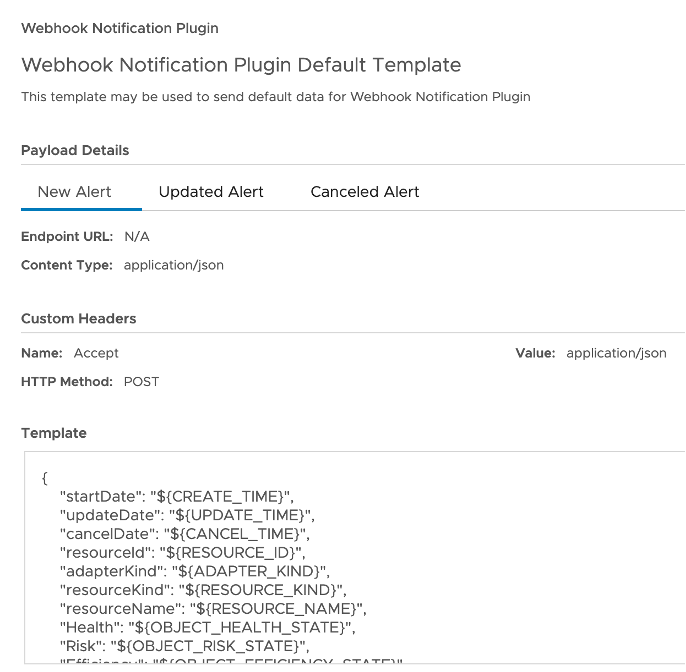 A screenshot of a webbook notification Description automatically generated